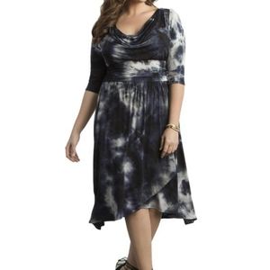 Kiyonna 'Draped in Class' Tie Dye Dress